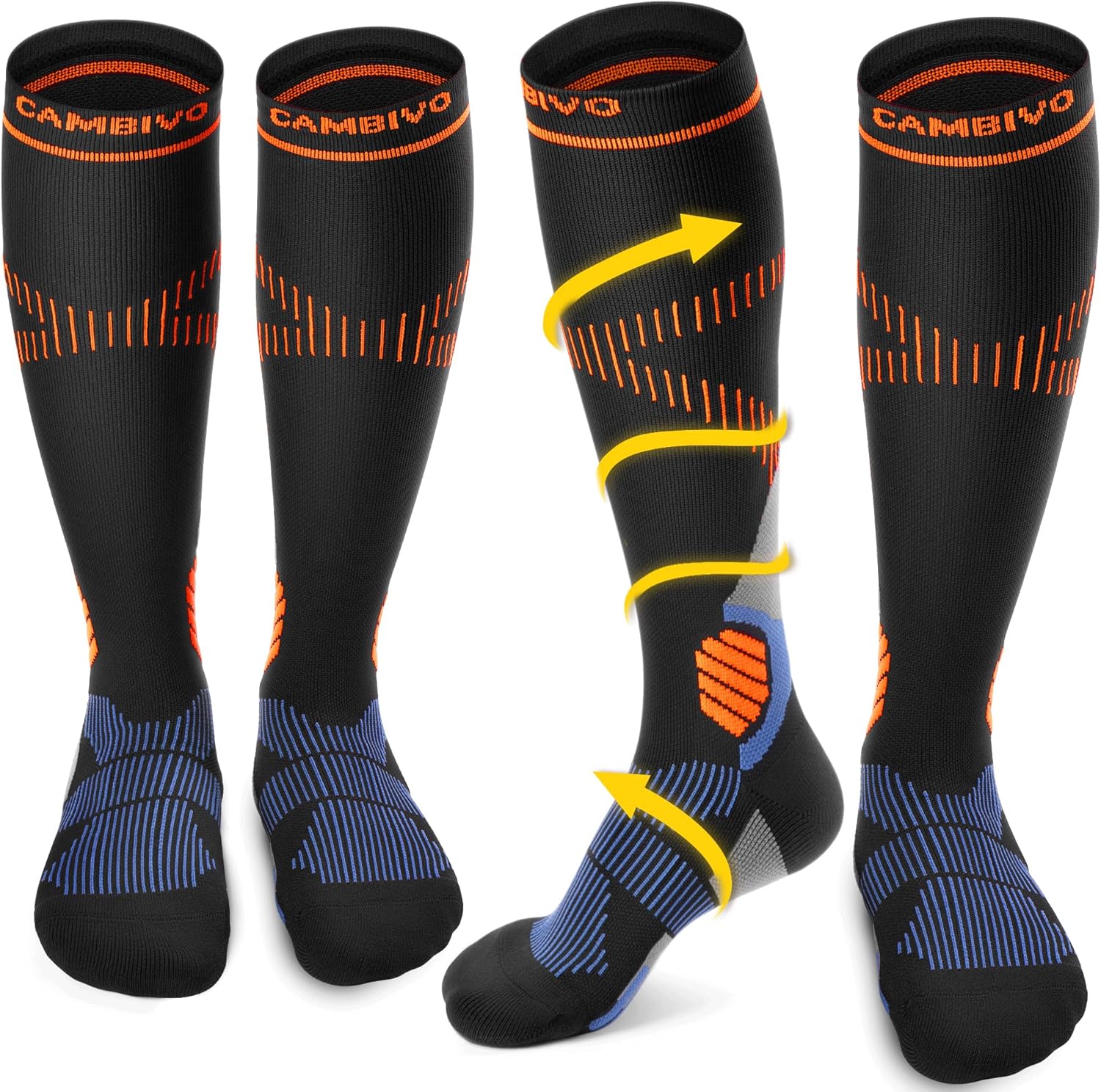 Compression socks for running and active wear