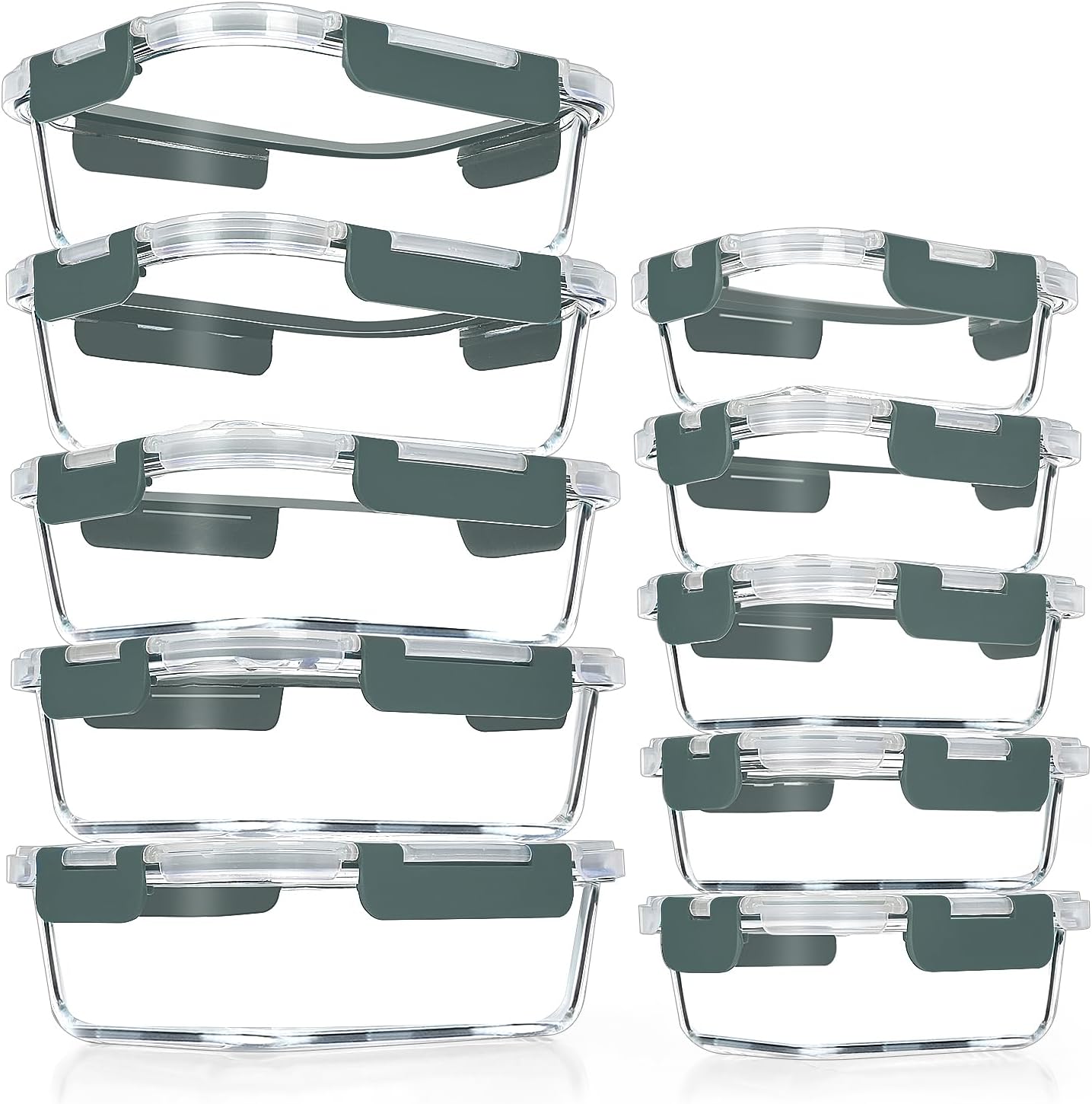 Glass food storage containers for meal prep