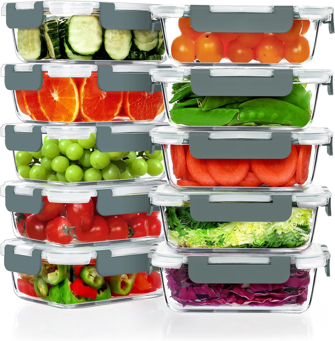 Meal prep containers for food storage