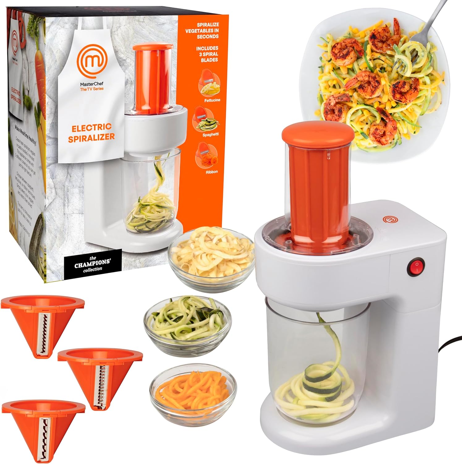 Vegetable spiralizer for preparing noodles and vegetables